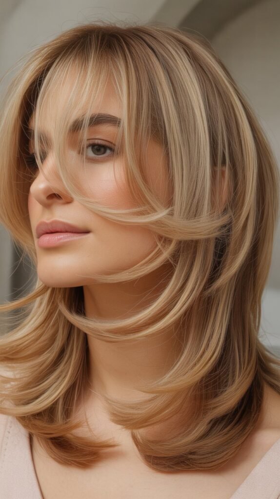 Graduated Layers with See-Through Bangs