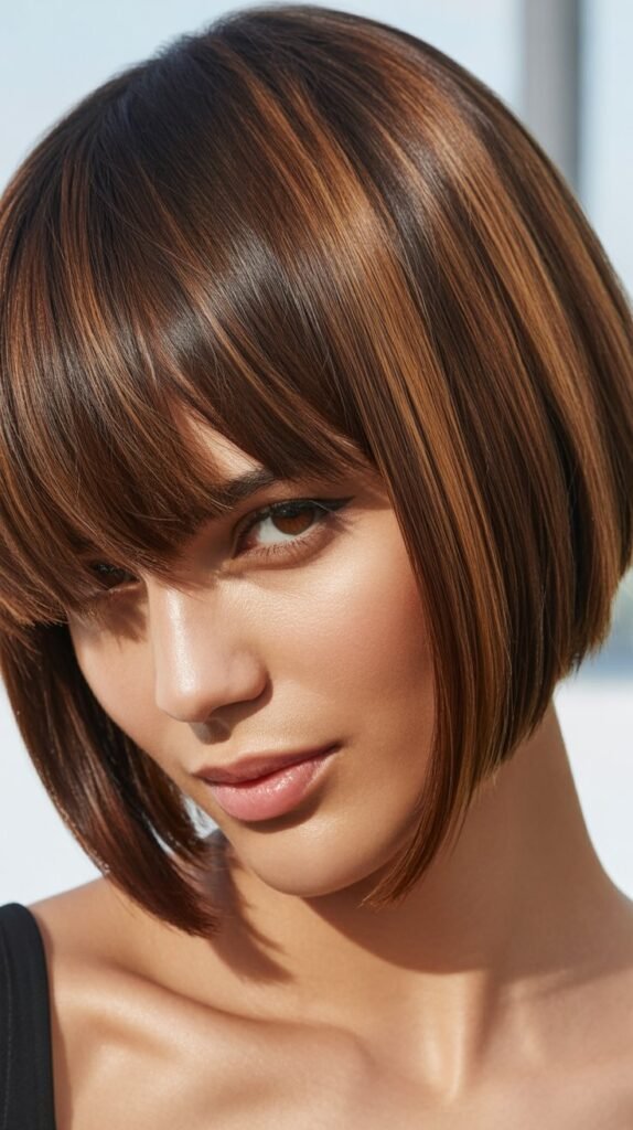 Asymmetrical Bob with Angled Bangs