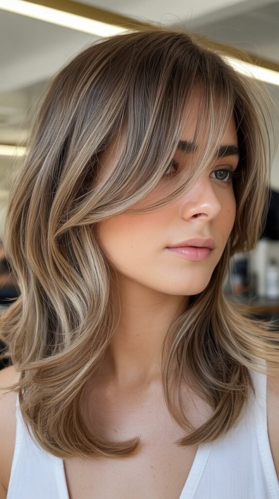 Beachy Layers with Sideswept Fringe