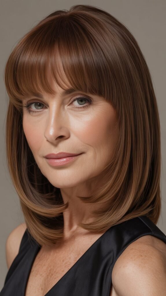 Heavy Bangs with Sleek Long Bob