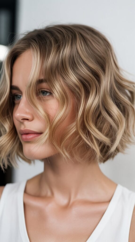 Wavy French Bob with Sea Salt Texture