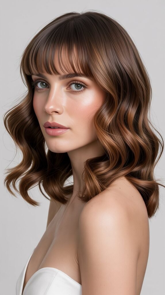 Thin Bangs with Voluminous Waves