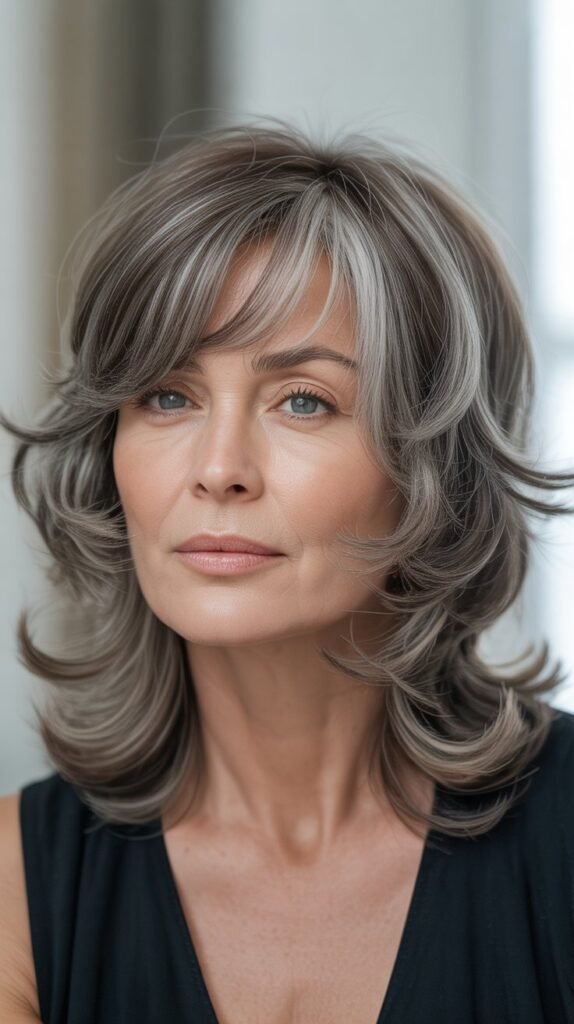 Uneven Bangs with Tousled Layers