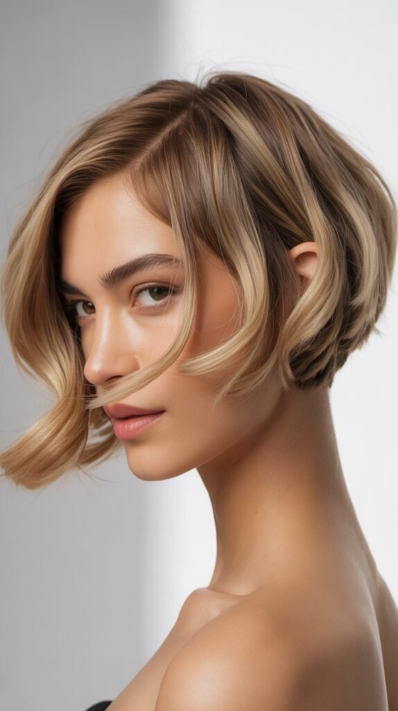 Asymmetrical French Bob for Added Drama