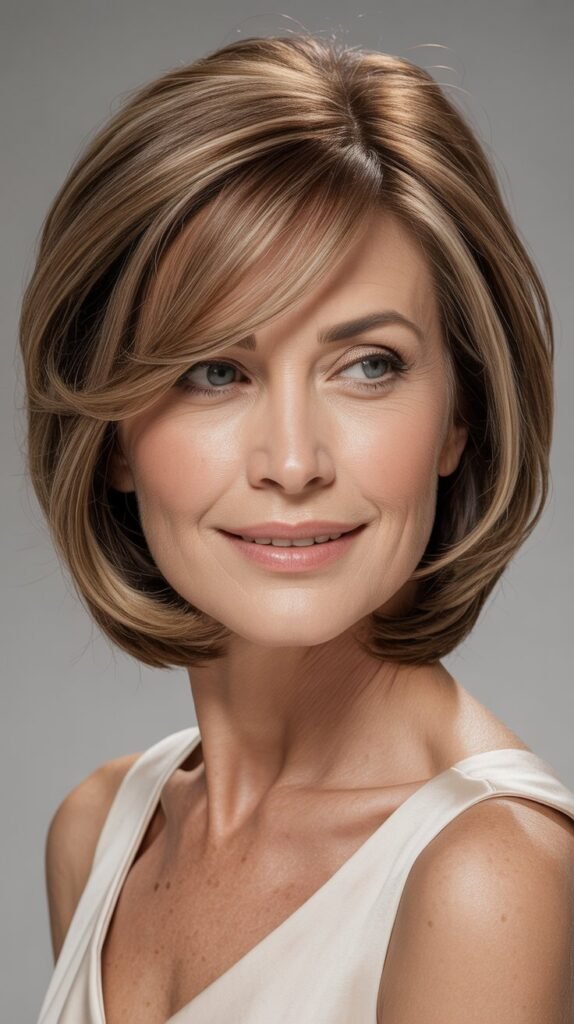 Layered Bob with Side-Swept Bangs