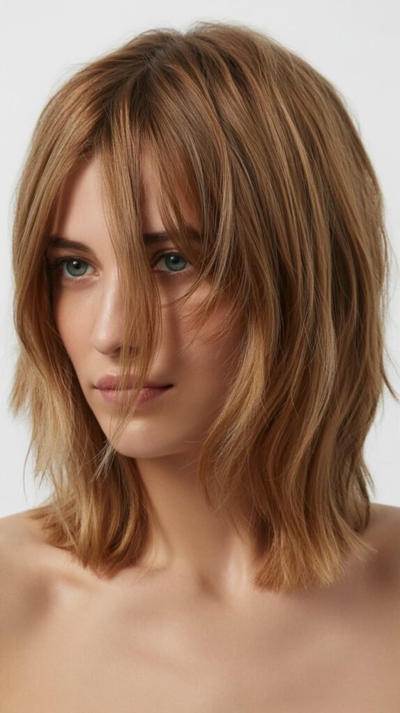 Messy Lob with Messy Bangs