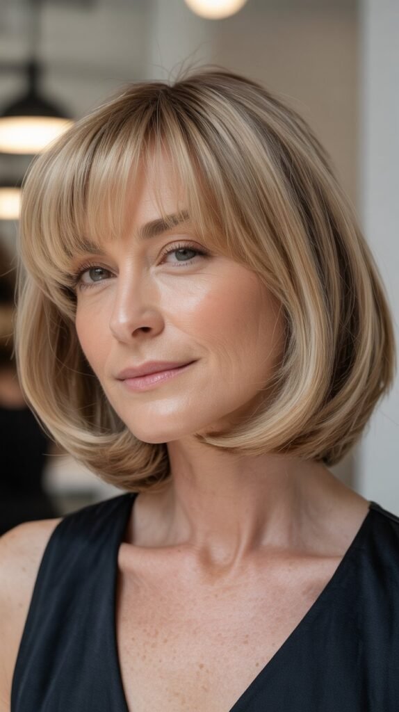 Bob with Curtain Bangs