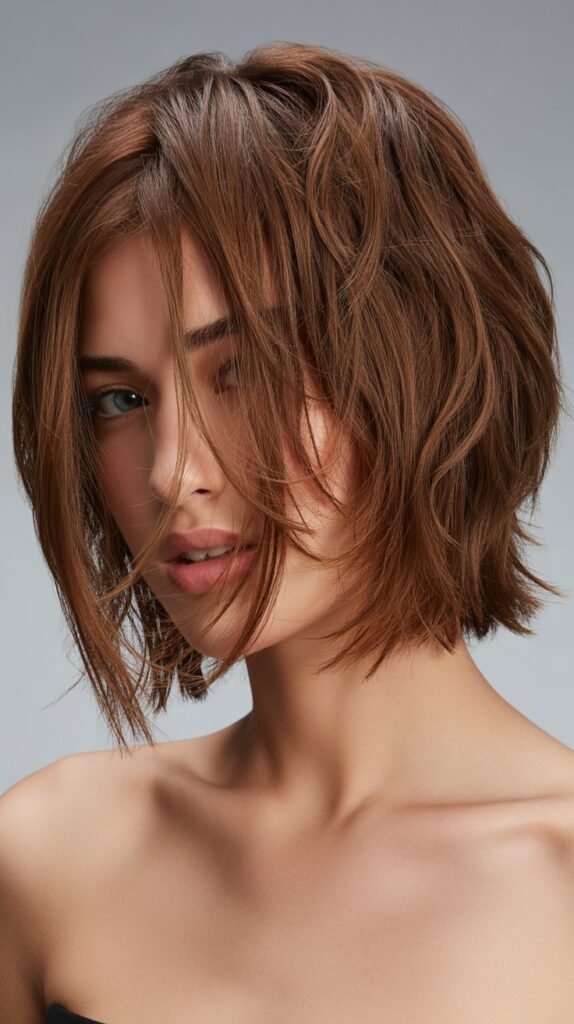 Messy Bob with Side Part