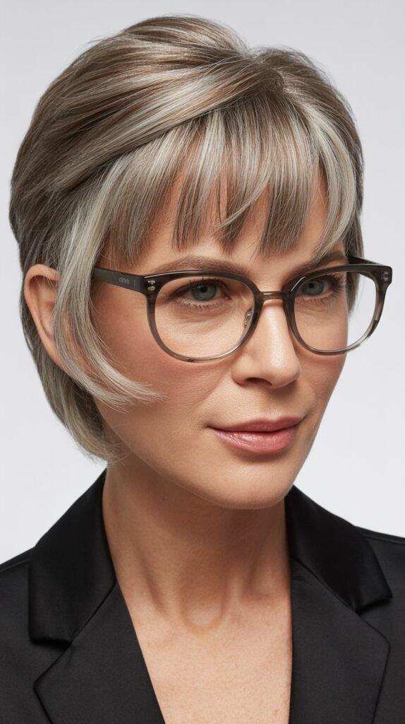 Asymmetrical Angular Bangs