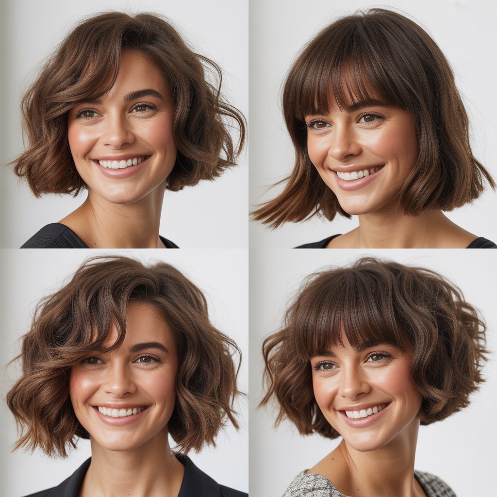  Asymmetrical Lob with Asymmetrical Bangs