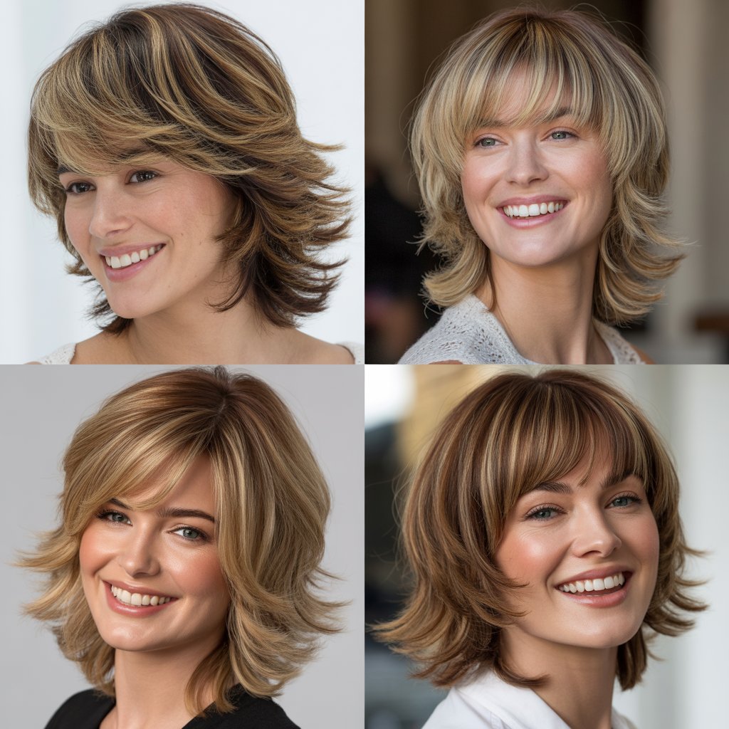 Stacked Layers with Asymmetrical Bangs