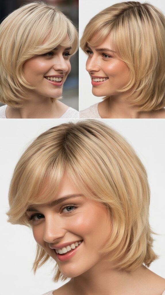 Face-Framing Layers with Side Bangs
