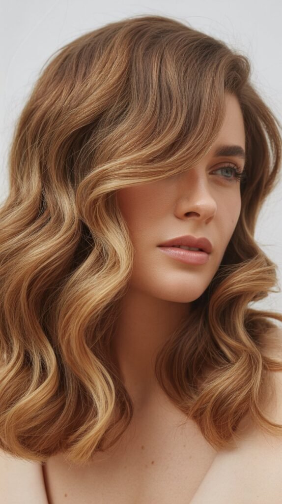 Classic Side-Swept Bangs With Beachy Waves