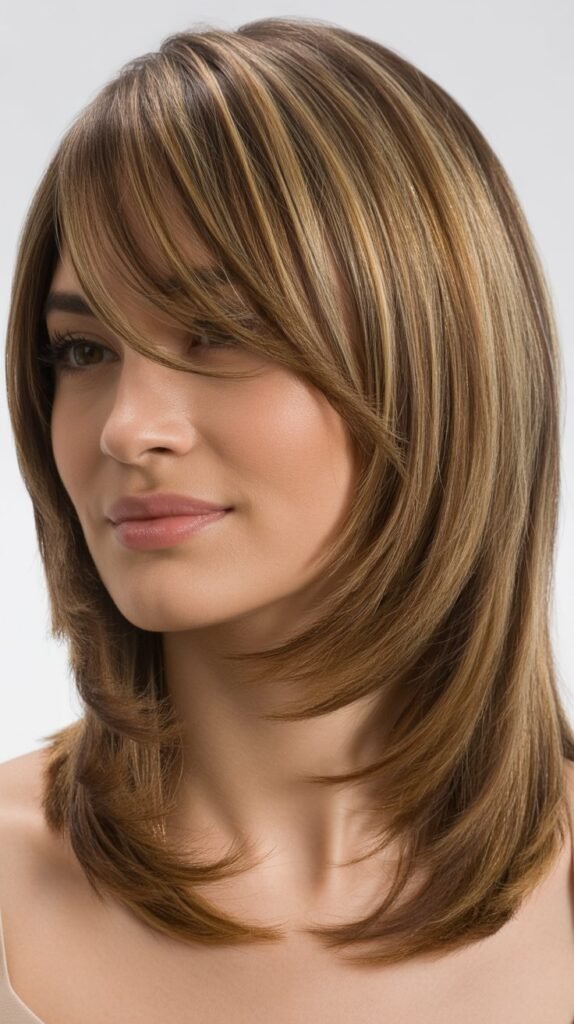 Layered Cut with Swoopy Bangs