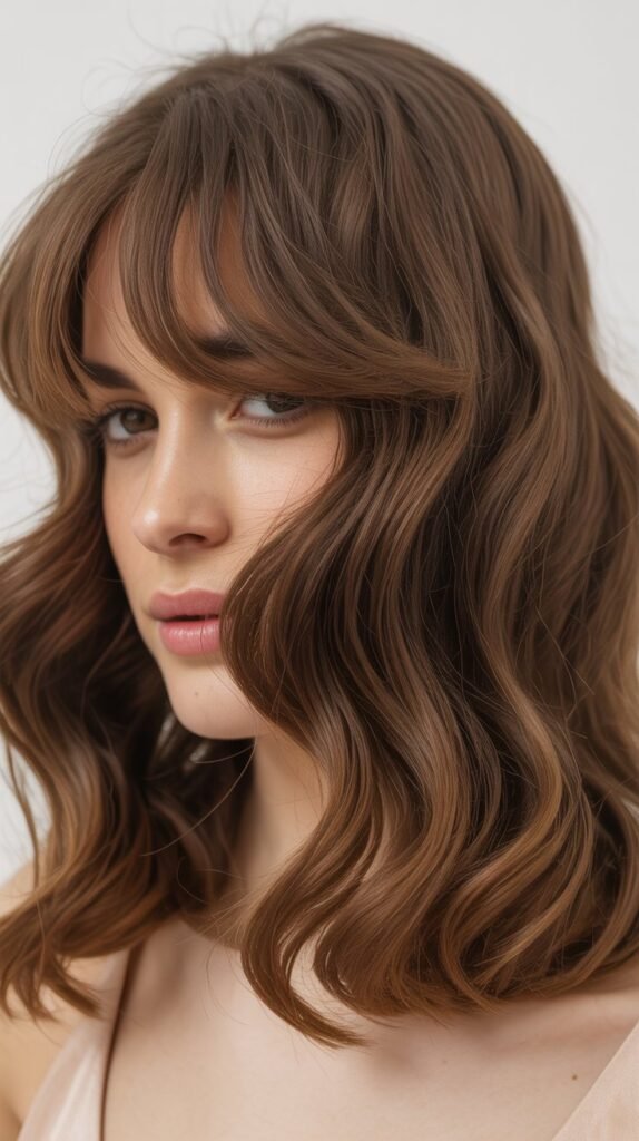 Long Curtain Bangs With Loose Waves