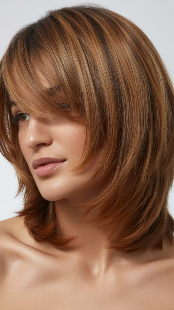 Layered Lob With Wispy Side Bangs