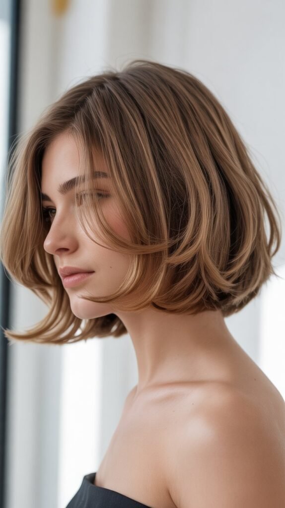 Layered French Bob with Face-Framing Pieces