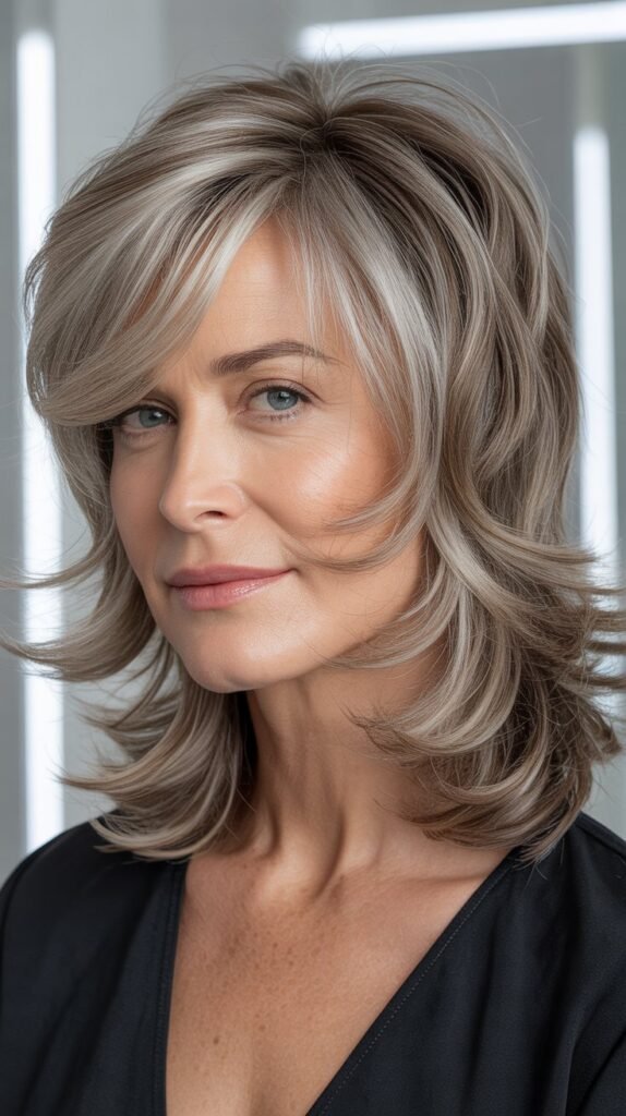 Textured Shag with Curtain Bangs