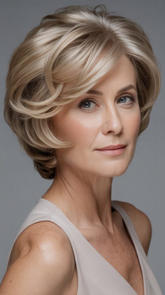 The Side-Parted Short Cut with Volume