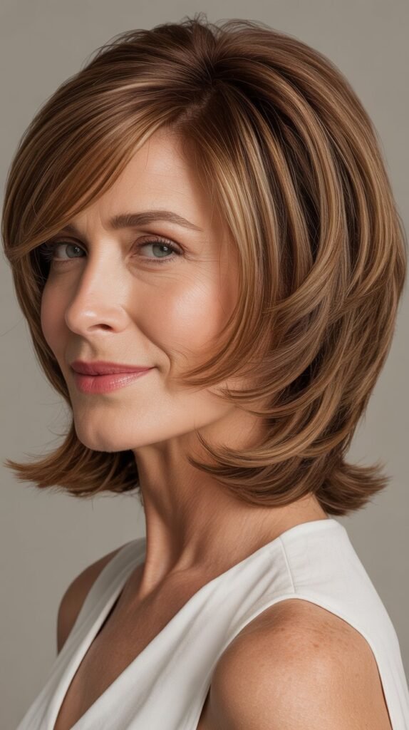  Graduated Side Bangs with Stacked Layers