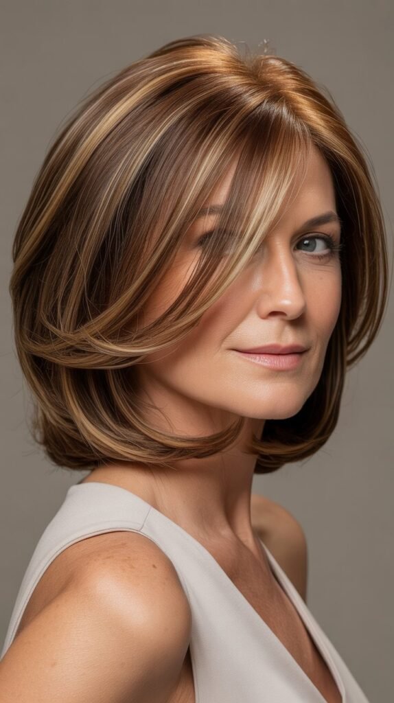  Layered Bob with Highlights and Lowlights
