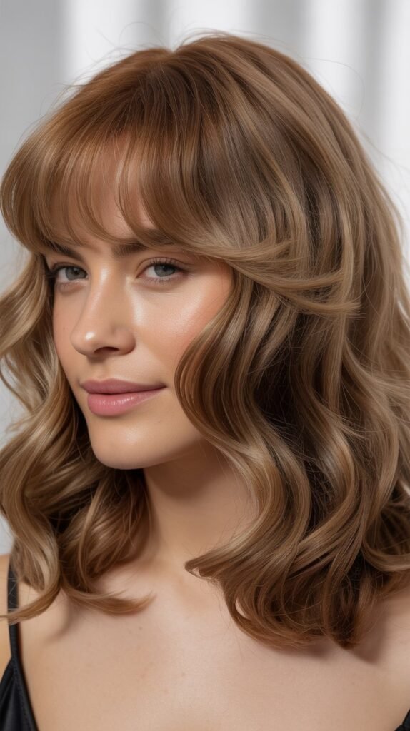 Curtain Bangs with Layered Ends