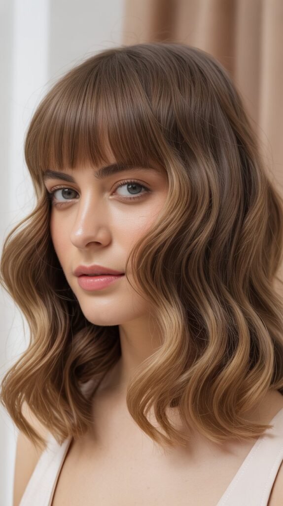 Blunt Bangs With Soft Waves
