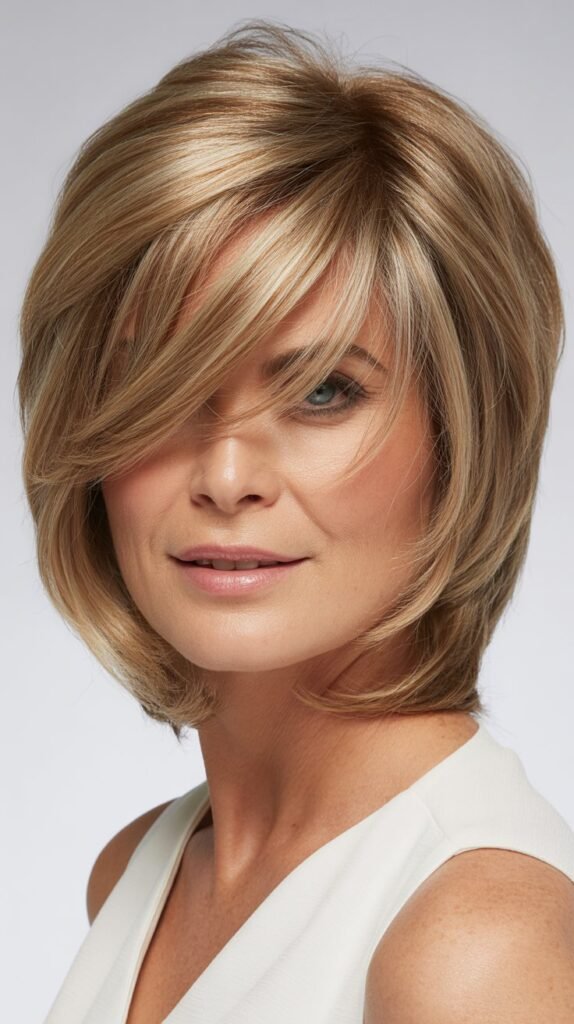 Asymmetrical Bob with Diagonal Bangs