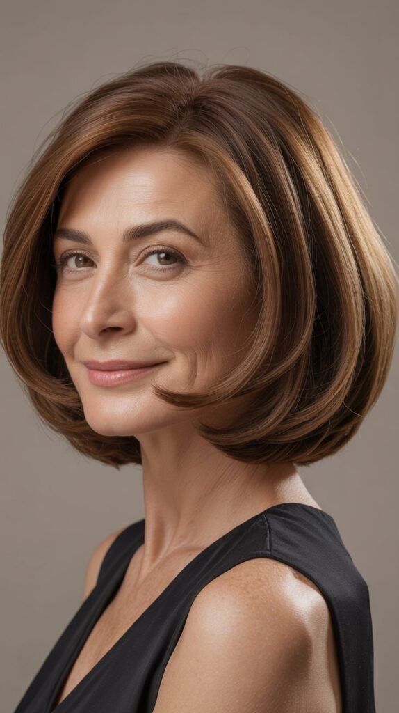 Rounded Bob with Curved Silhouette