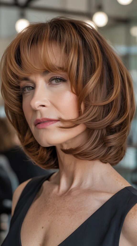 Voluminous Bob with Full Bangs for Drama