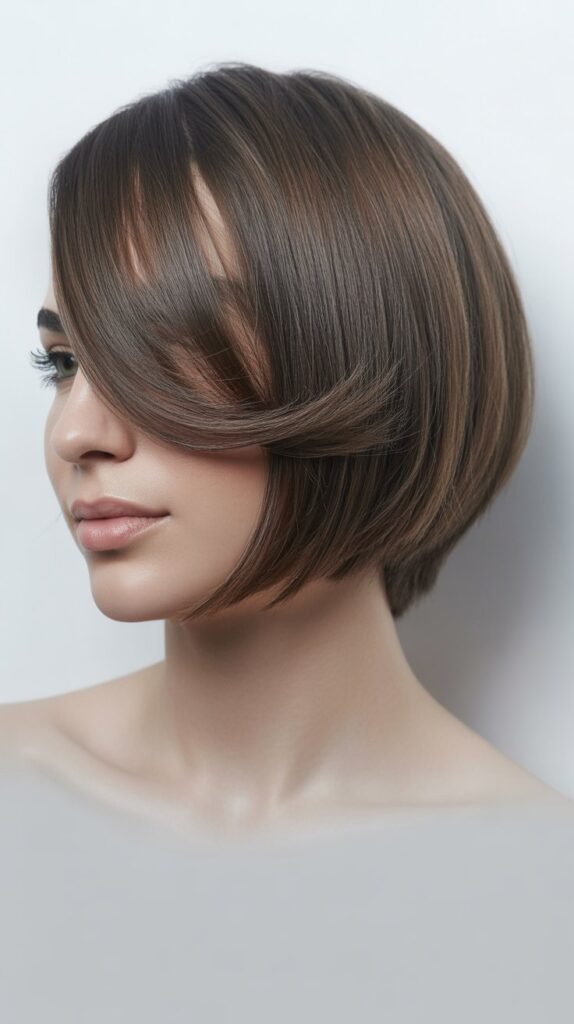 Collarbone Cut with Swooped Bangs