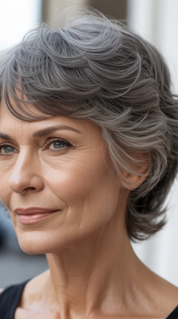 Textured Crop with Wispy Bangs