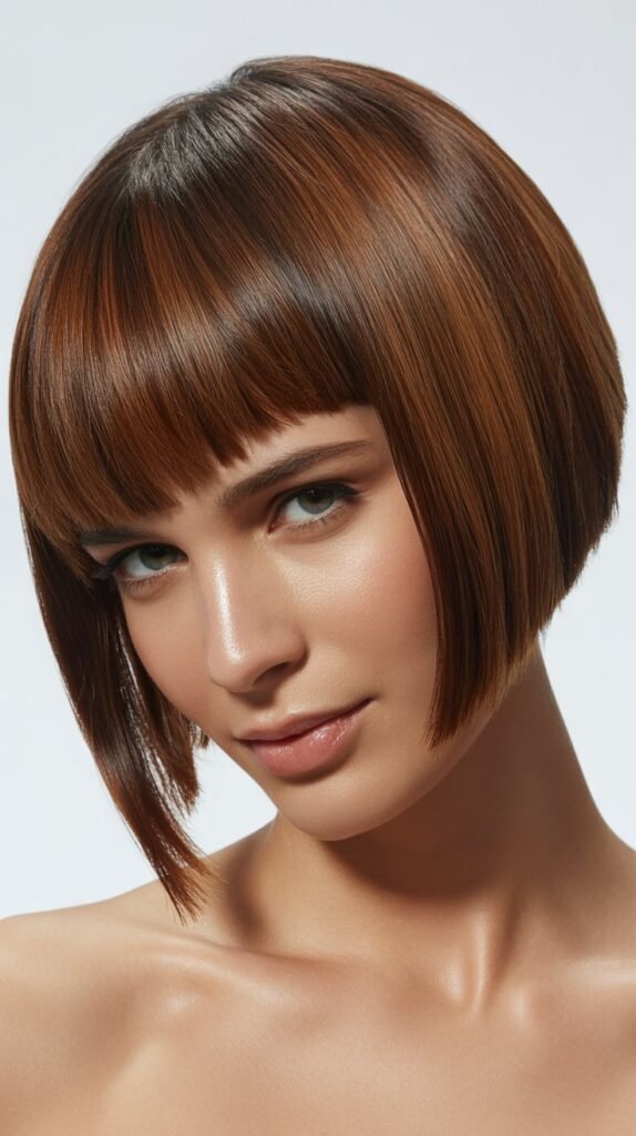 Asymmetrical Bob with Angled Bangs