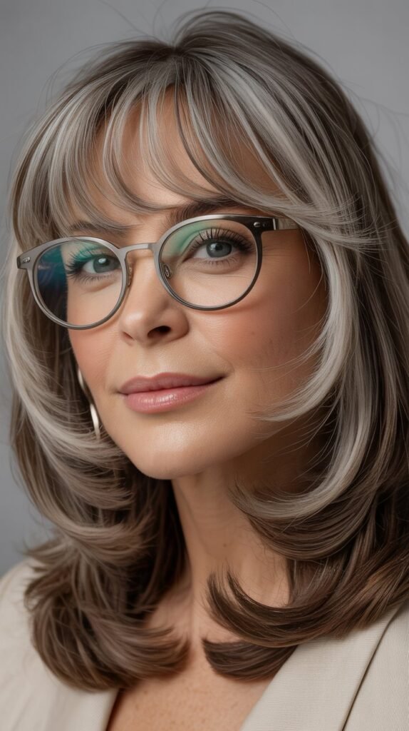 Angled Brow-Length Bangs