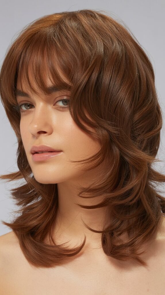 Textured Shag with Curtain Bangs