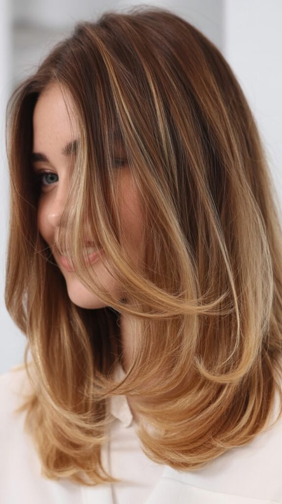 Layered Hair with Ombré Color