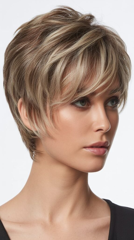 Shaggy Pixie With Piecey Bangs