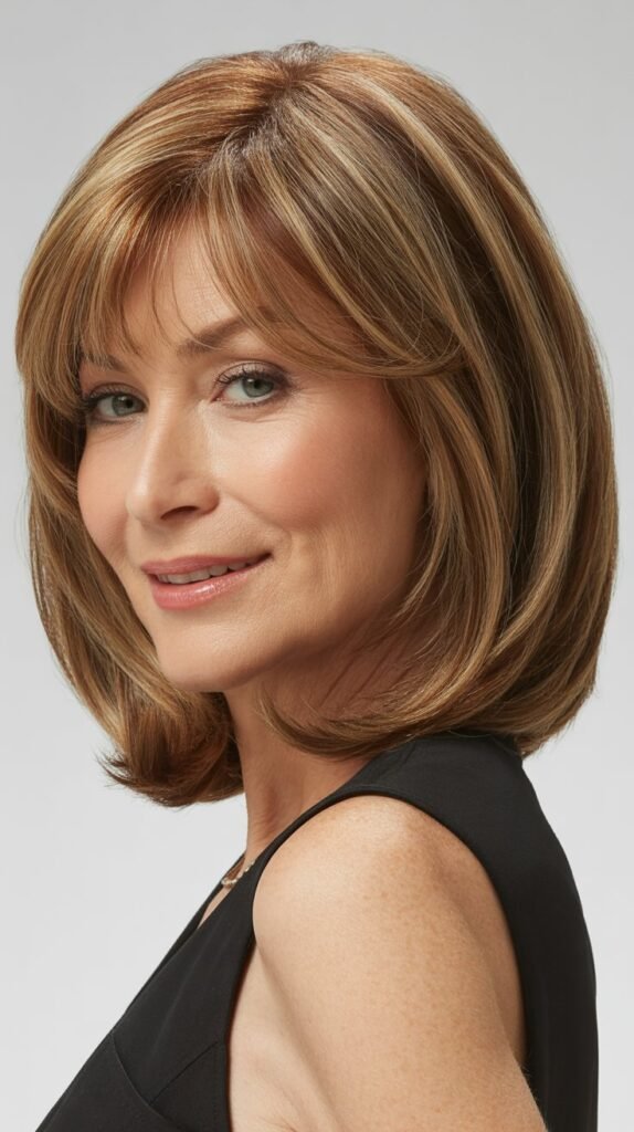 Layered Bob with Curtain Bangs