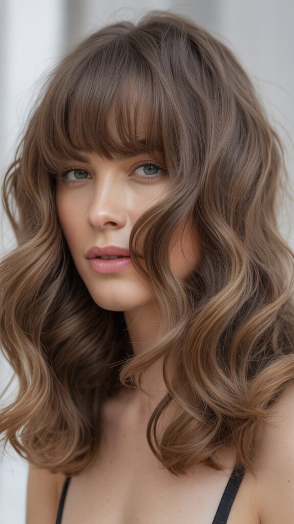 Thick Bangs With Defined Waves