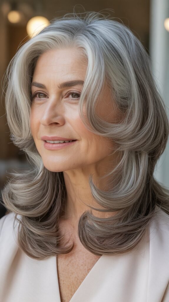 Face-Framing Layers with Center Part