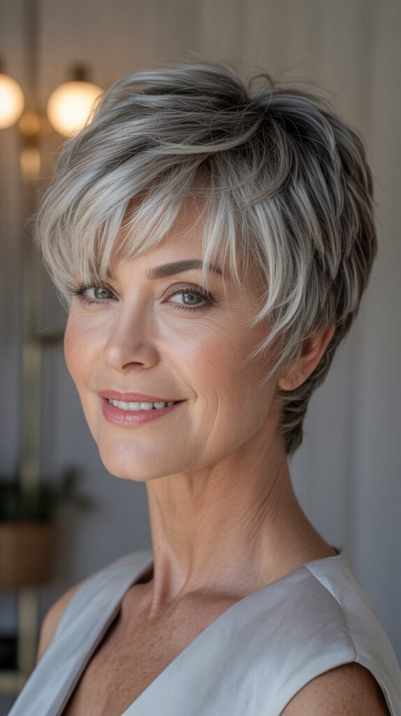 Textured Bangs with Choppy Pixie