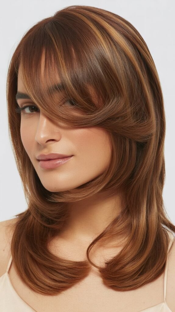 Shoulder-Length Hair With Asymmetrical Bangs