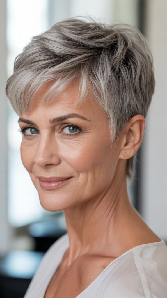 The Buzzed Pixie with Longer Top Section