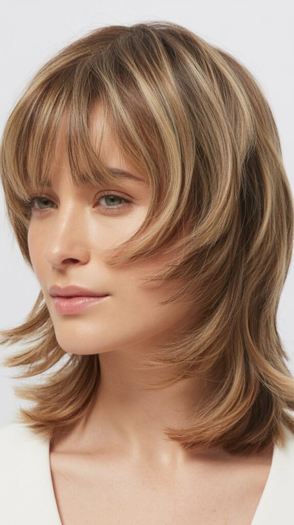 Shoulder-Length Shag With Feathered Fringe