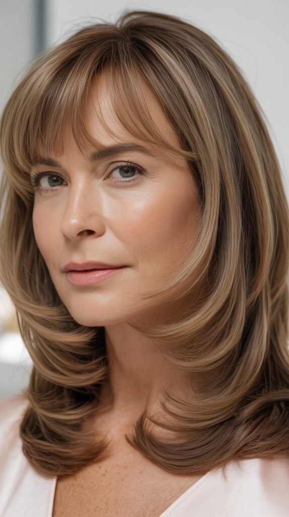 Soft Blunt Bangs with Layers