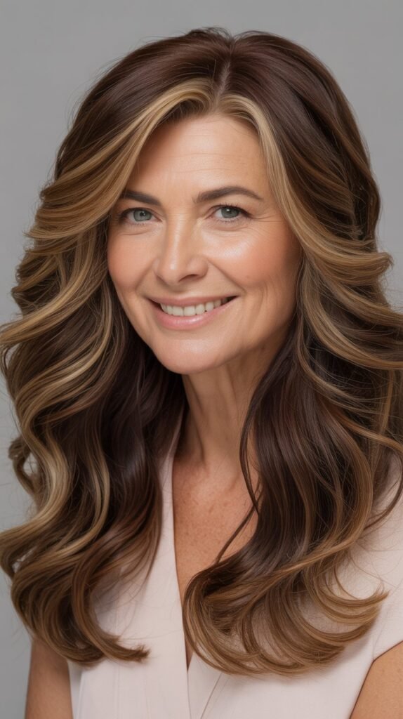 Long Wavy Hair with Lowlights