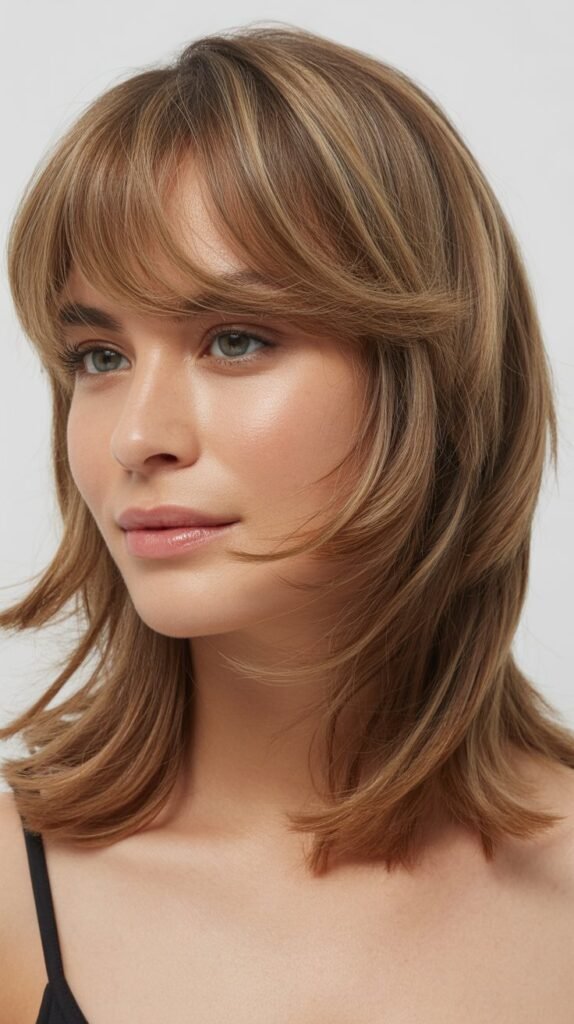 Textured Medium Cut With Brow-Grazing Bangs