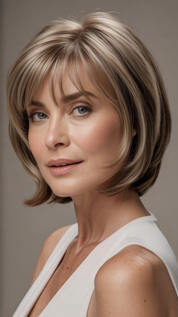 Razored Bob with Textured Fringe