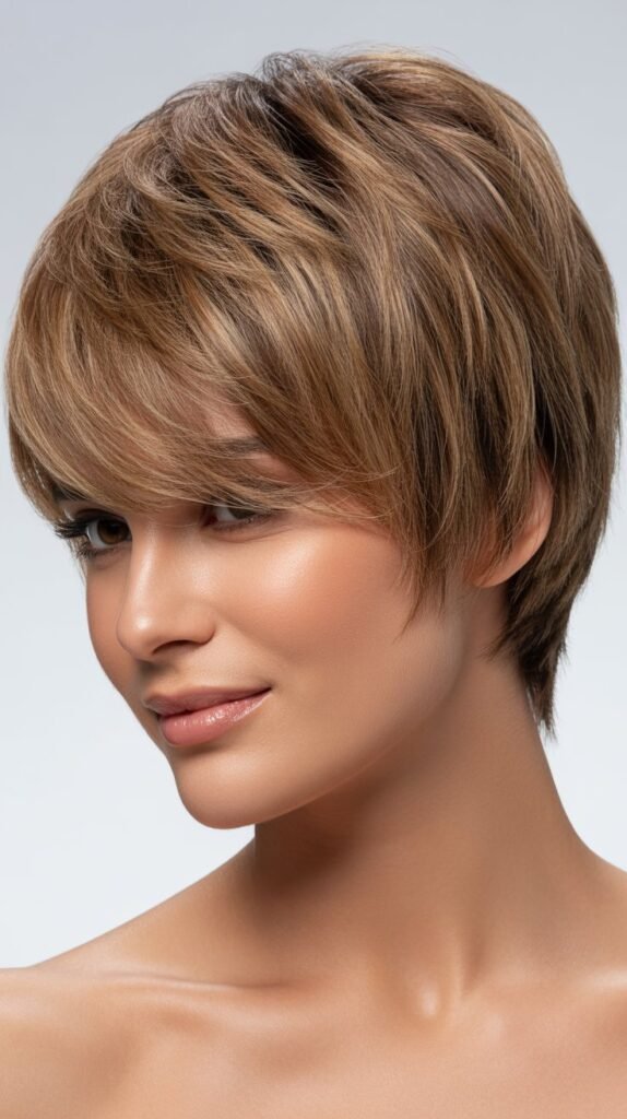 Layered Pixie With Feathered Side Bangs