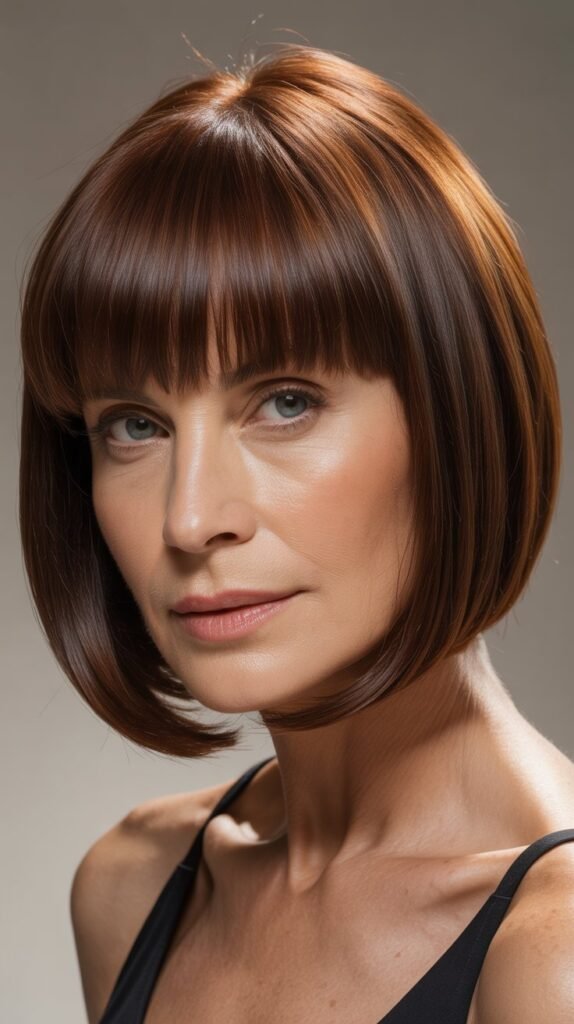 Blunt Bangs with Blunt Cut Bob